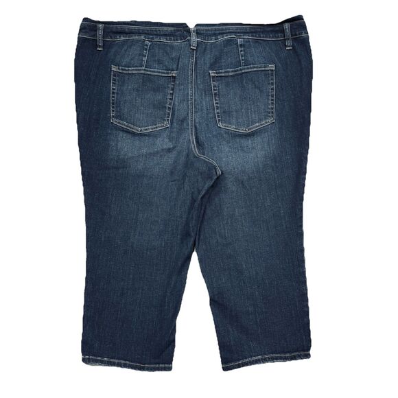 Maurices Mid Fit Mid Rise Crop Jeans Plus 24W (46x20) Dark Blue Button Fly Women - Picture 3 of 10